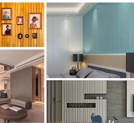 防水インテリアWPCウォールパネル、室内壁装飾用、簡単設置、メンテナンスフリー