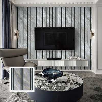 モダンなインテリアの天井壁装飾用の耐湿性の簡単に取り付けられるPVC溝付き天井壁パネル