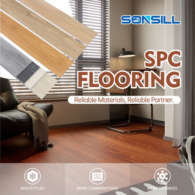 ホルムアルデヒドE0 SPCフローリング PVC 石灰石原料 高耐久性 フローリングソリューション 商用および住宅用