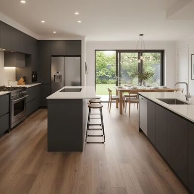 防水 Spc 5mm 硬質ビニール浮遊床 20mil 摩耗層クリック ロック板