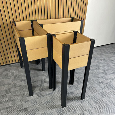 外壁の野菜や花草を植えるための金属の足付きの高層庭床