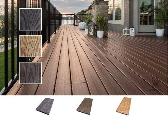 防水木製の床3Dの浮彫りになる質WPCのDeckingの合成のデッキの床