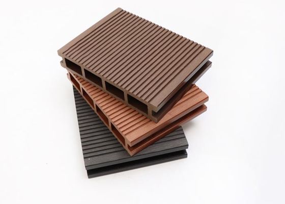 3dは穀物のWpcの木製のDeckingの屋外の木のプラスチック合成のフロアーリングを浮彫りにした