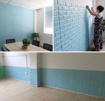 家の装飾のための3D PEの泡の壁紙の自己接着壁紙